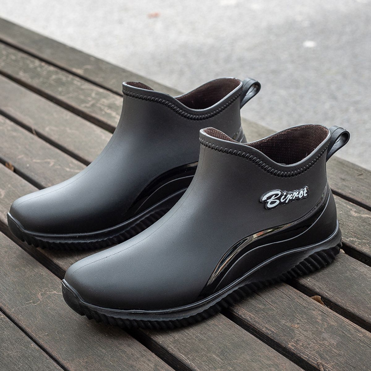 TIOZONEY - Bota de Agua Hombre-Negro