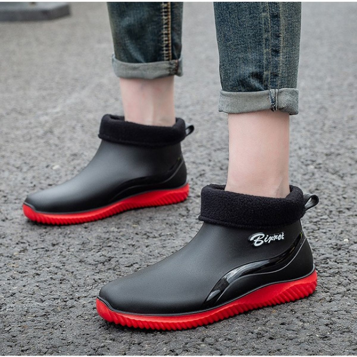 TIOZONEY - Bota de Agua Hombre-Rojo