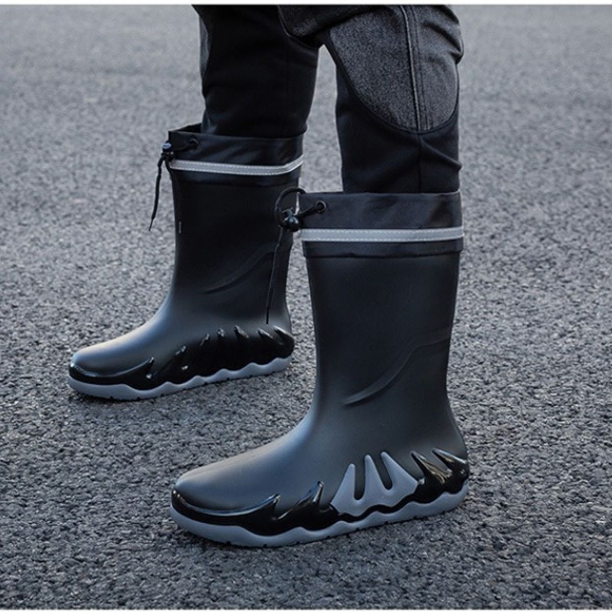 TIOZONEY - Bota de Agua Hombre-Negro