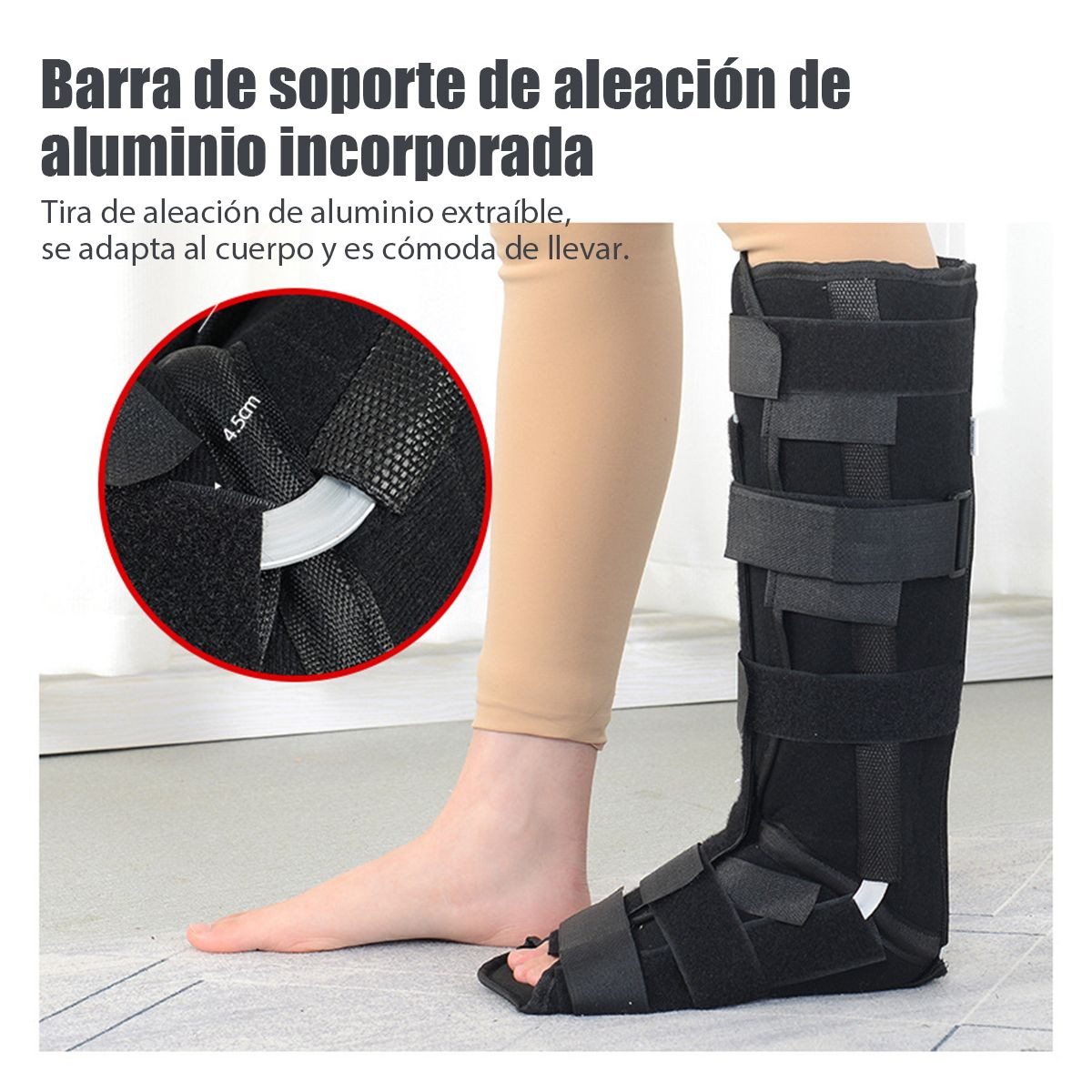 ZIMRAHYG - Bota Ortopedica Larga Correa De Pantorrilla Negro M