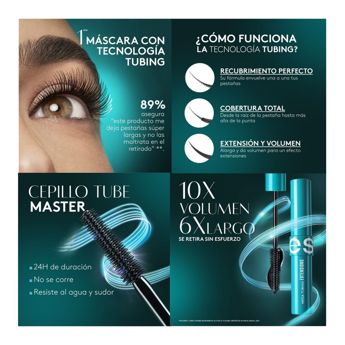 ESIKA - Rímel Máscara de pestañas MEGA TUBING Extensions ÉSIKA negro