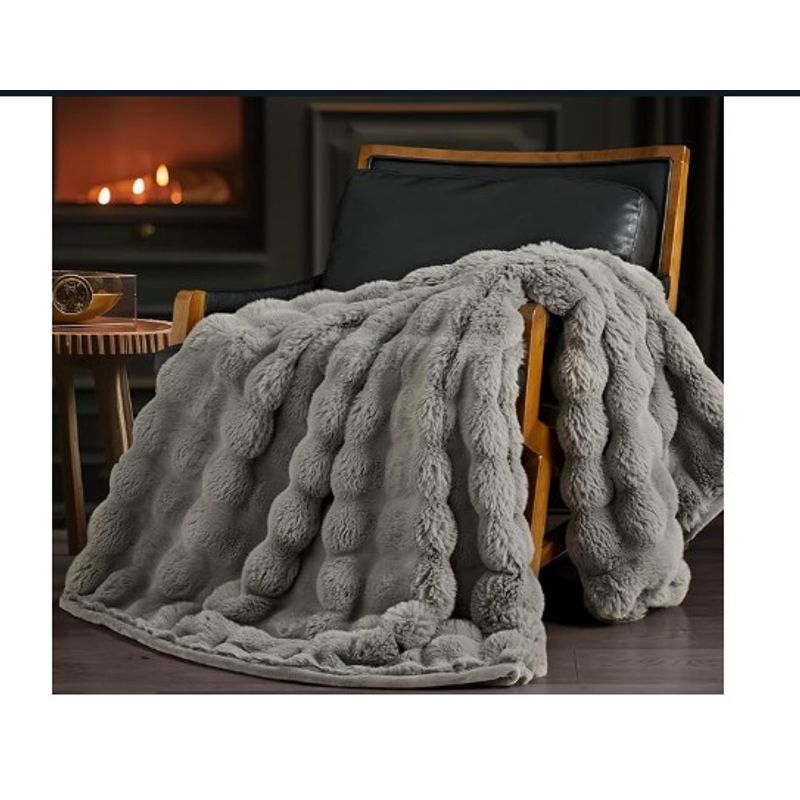 GENERICO - Edredon angora calidad A1 plomo