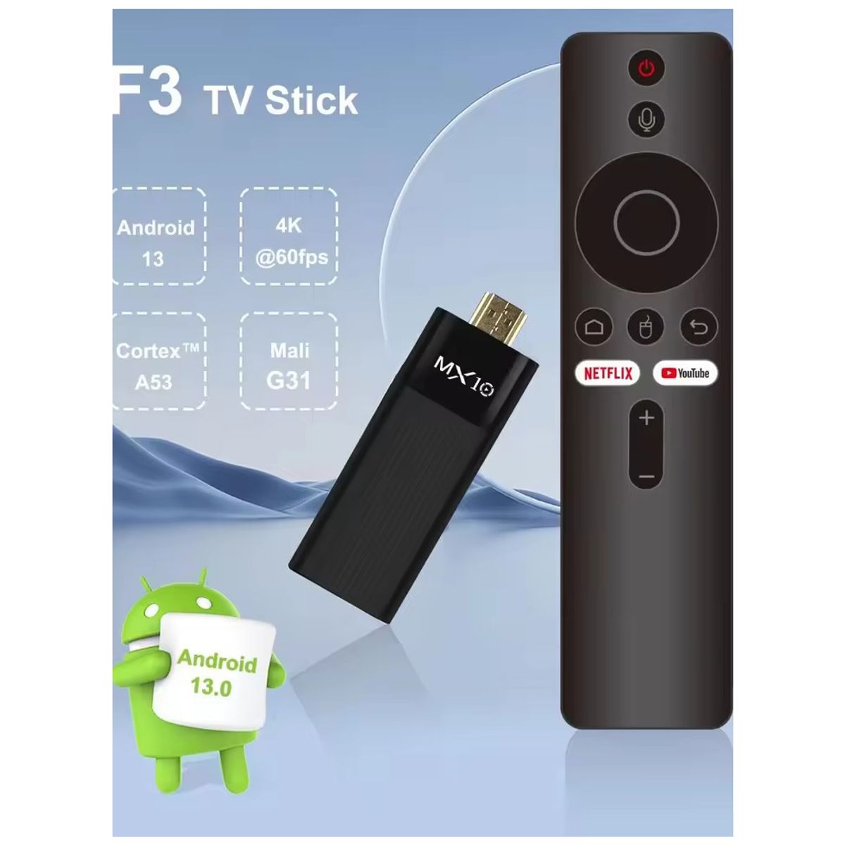 CORRERREY - TV stick quad core compatible con 2,4/5G dual wifi BT 4,0 y HDR 4K