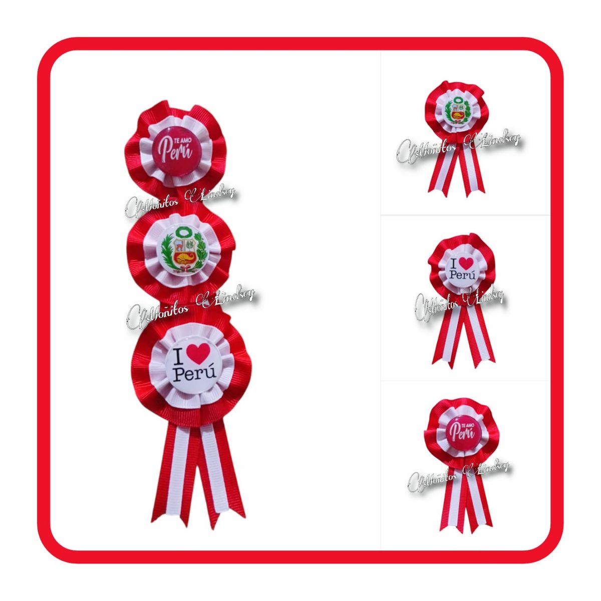 GENERICO - ESCARAPELA  PERU X 6 UNIDADES-GENERICO