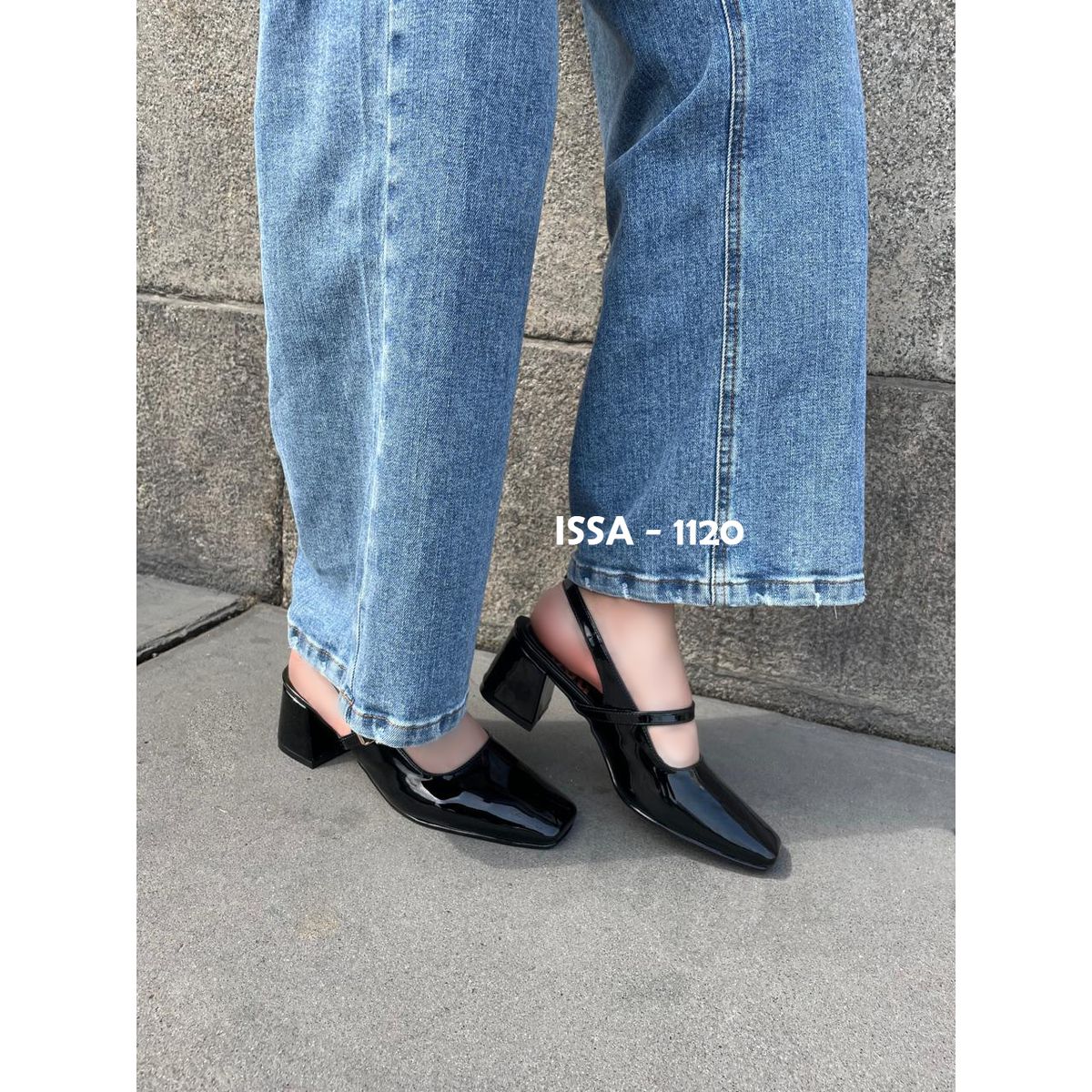 GENERICO - ESTILETOS MARY JANE EN TACO 5 CM EN COLOR NEGRO CHAROL