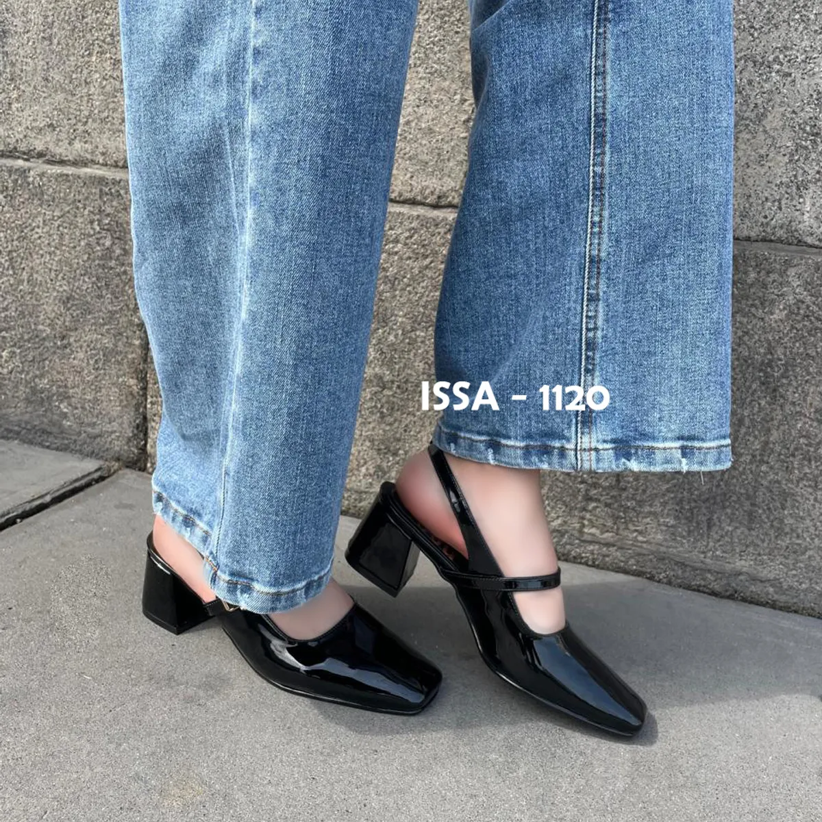 GENERICO - ESTILETOS MARY JANE EN TACO 5 CM EN COLOR NEGRO CHAROL