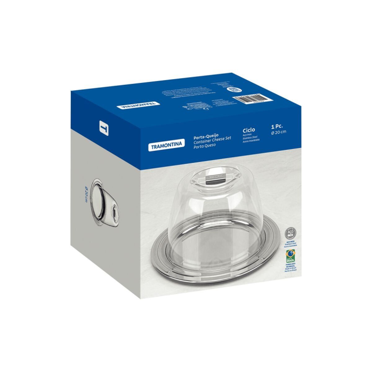 TRAMONTINA - Juego para queso Ciclo de acero inoxidable de 20 cm Tramontina 64510620