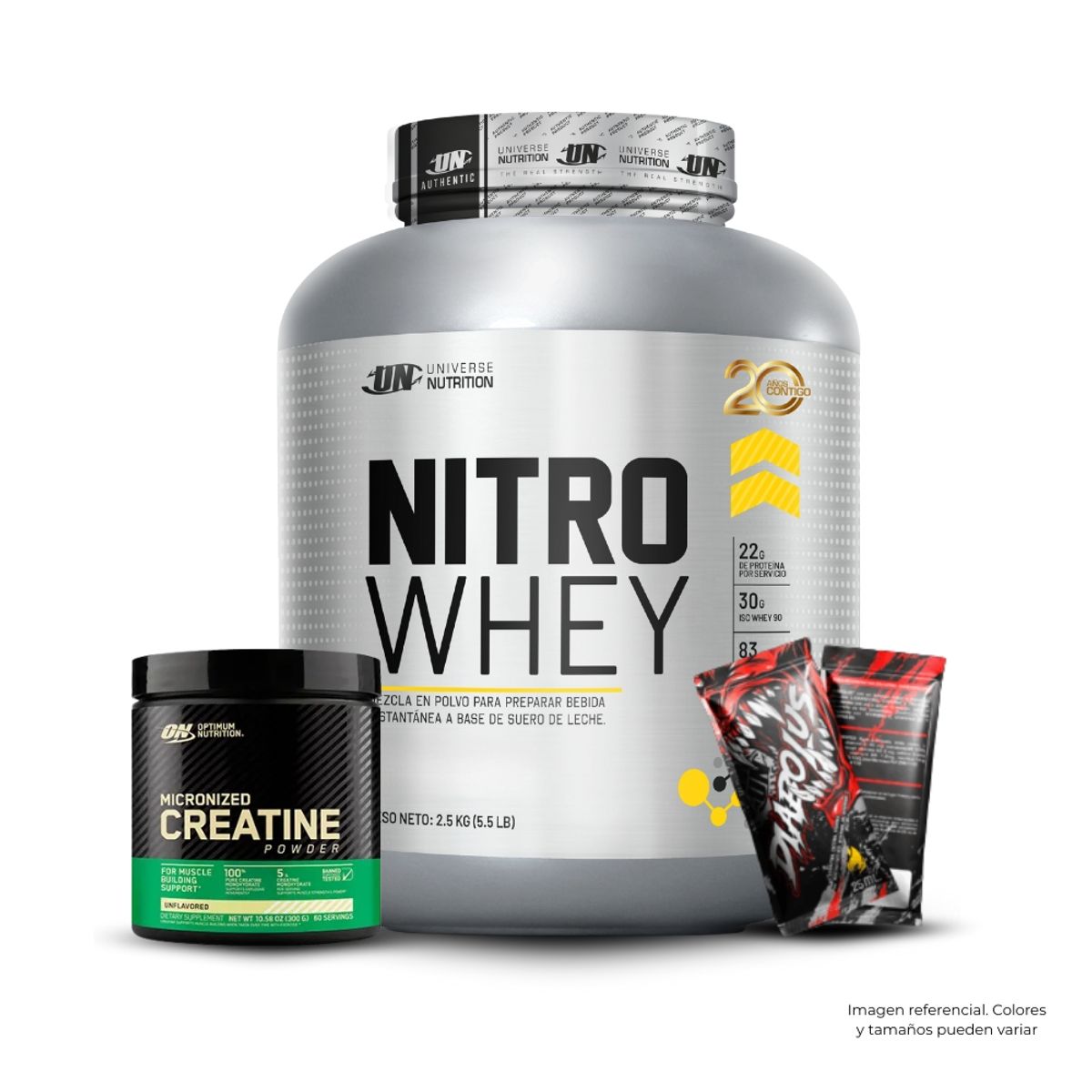 LEVEL PRO - Nitro Whey 2.5 kg Cookies+Creatina Level Pro 250GrStraps