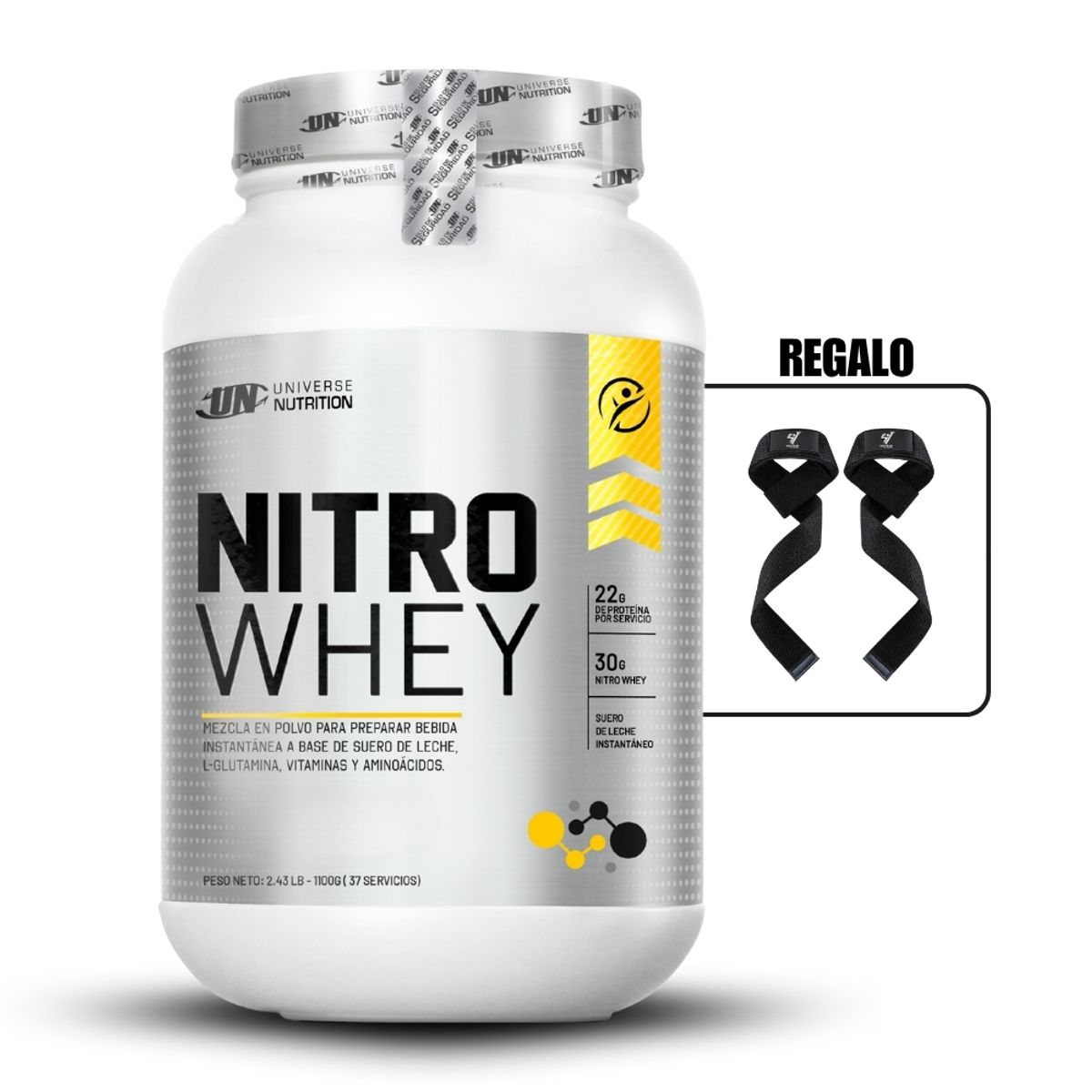 UNIVERSE NUTRITION - Nitro Whey de 1.1 kg Vainilla+Straps