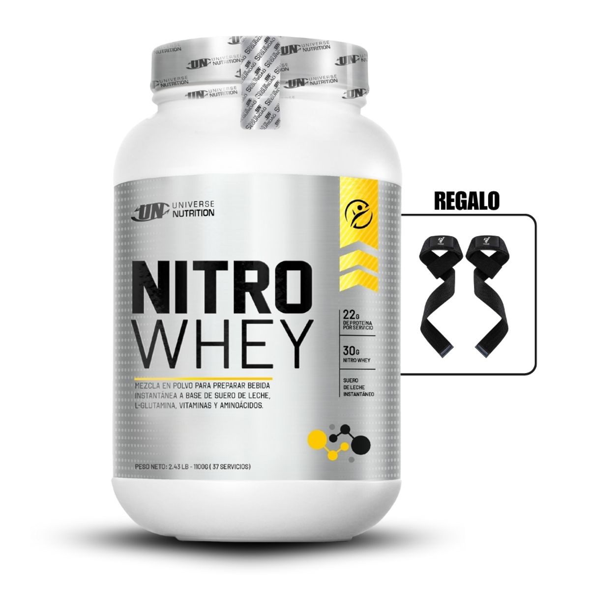 UNIVERSE NUTRITION - Nitro Whey de 1.1 kg Cookies+Straps