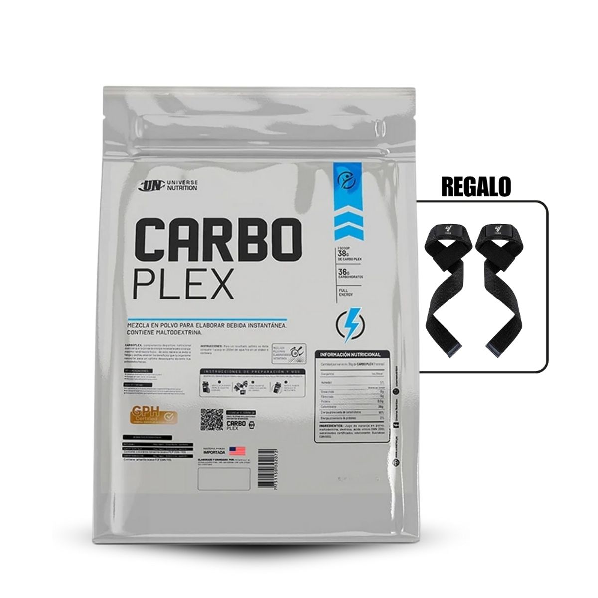 Universe Nutrition - Carbo Plex 3 kg Naranja+Straps