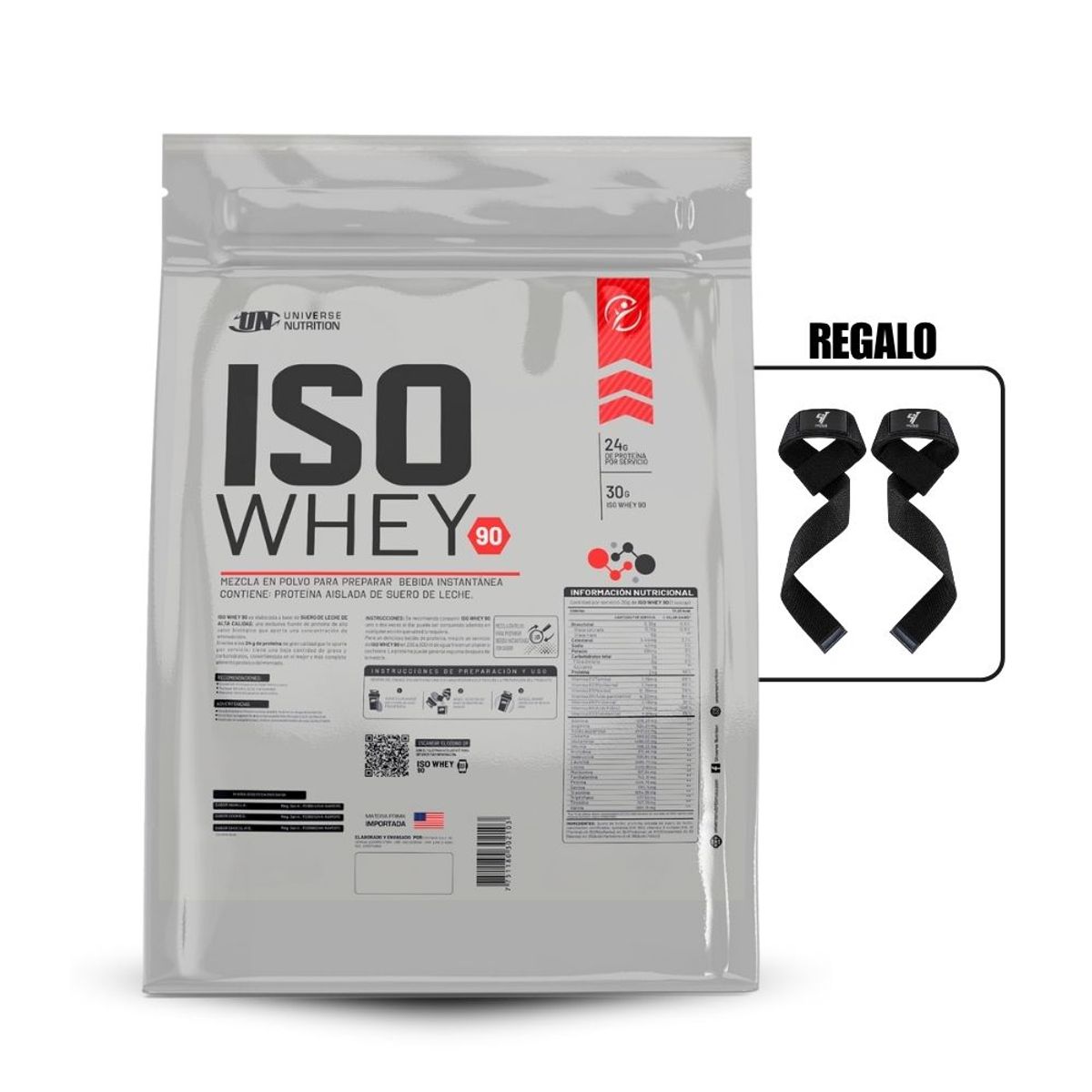 UNIVERSE NUTRITION - Iso Whey 90 de 5 kg Cookies+Straps