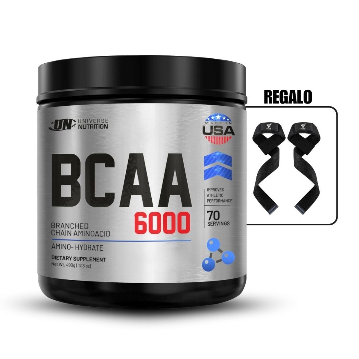 UNIVERSE NUTRITION - Aminoácidos Pro Bcaa UN 6000 490Gr Citrus Punch+Straps