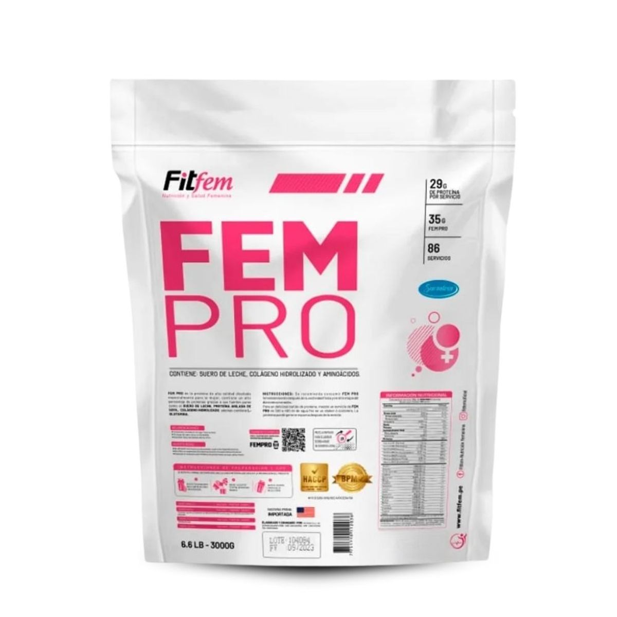 FITFEM - Proteína Fem Pro 3kg Vainilla+Straps