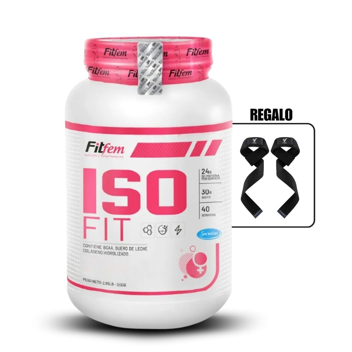 FITFEM - Proteína Iso Fit 1Kg Chocolate+Straps