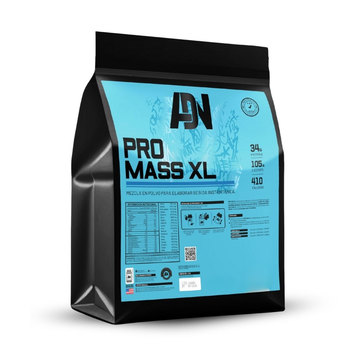 ADN - Proteína Pro mass xl 3kg Cookies+Straps