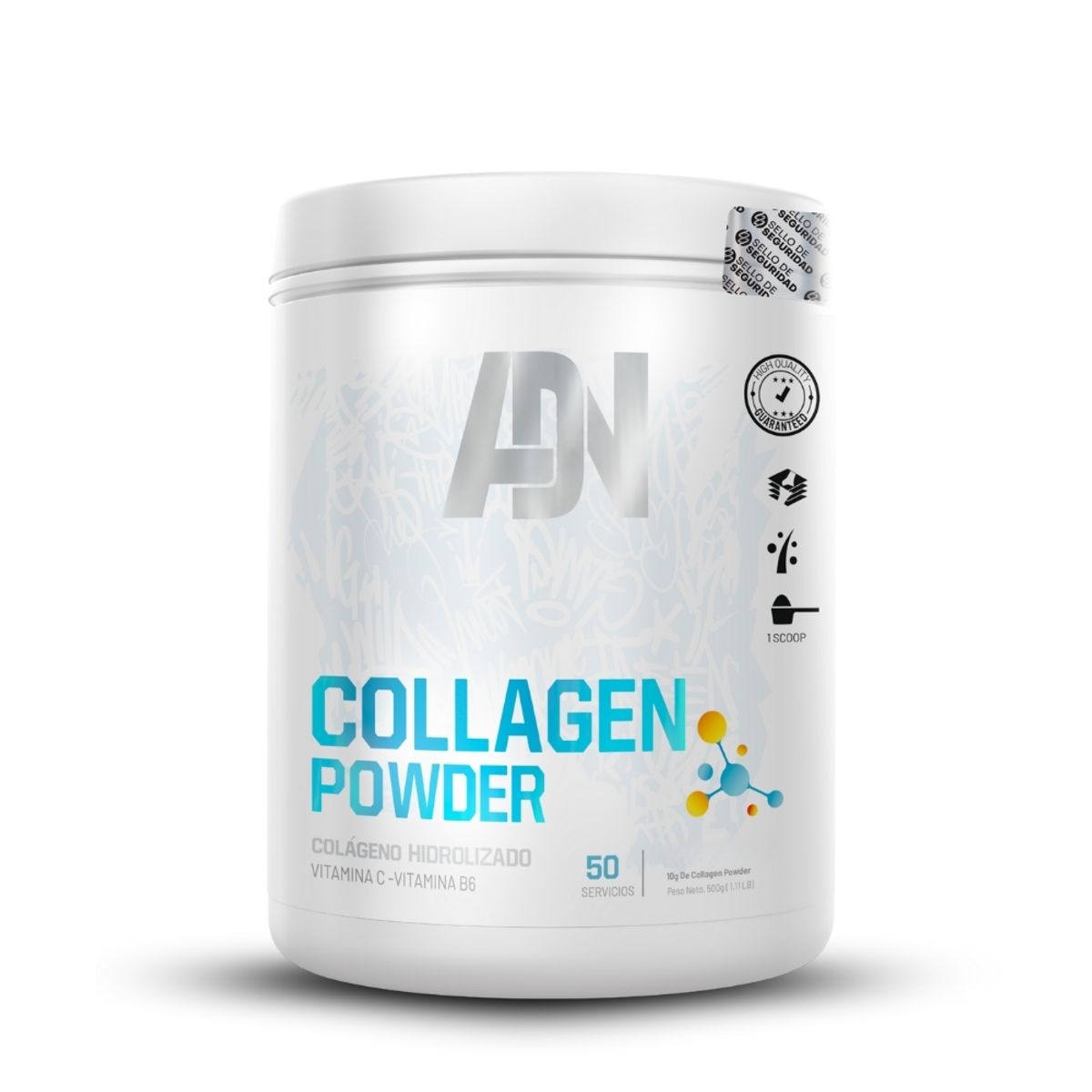 ADN - Colageno hidrolizado Collagen Powder 500gr Naranja+Straps