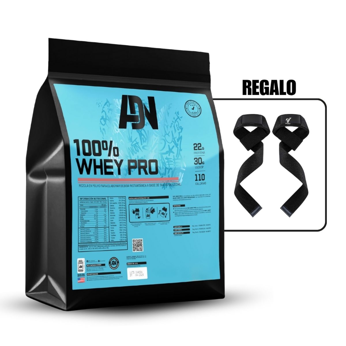 ADN - 100% Whey Pro 3 kg Cookies+Straps