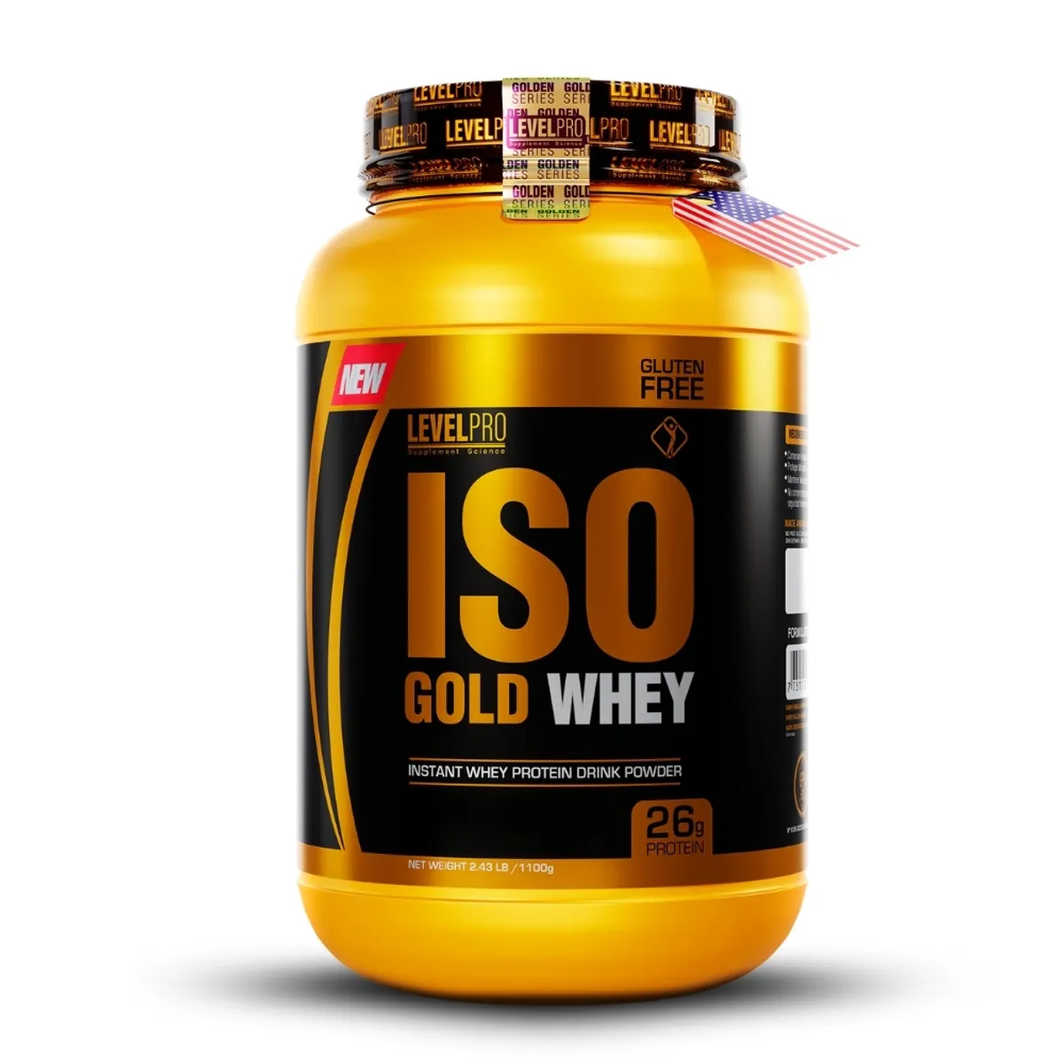 LEVEL PRO - Iso Gold Whey de 1kg Cookies+Straps