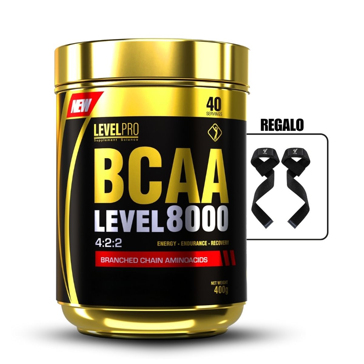 LEVEL PRO - Level Pro Bcaa Level 8.0 540 gramos Citrus Punch+Straps