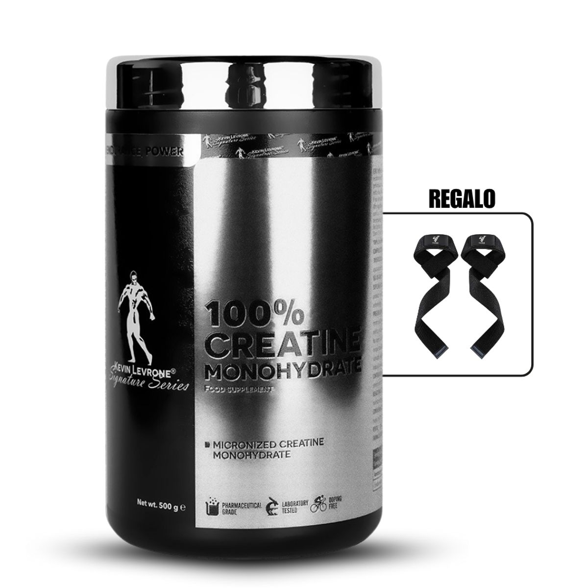 KEVIN LEVRONE - Creatina Kevin Levrone de 500gr - Creatina Monohidratada+Straps