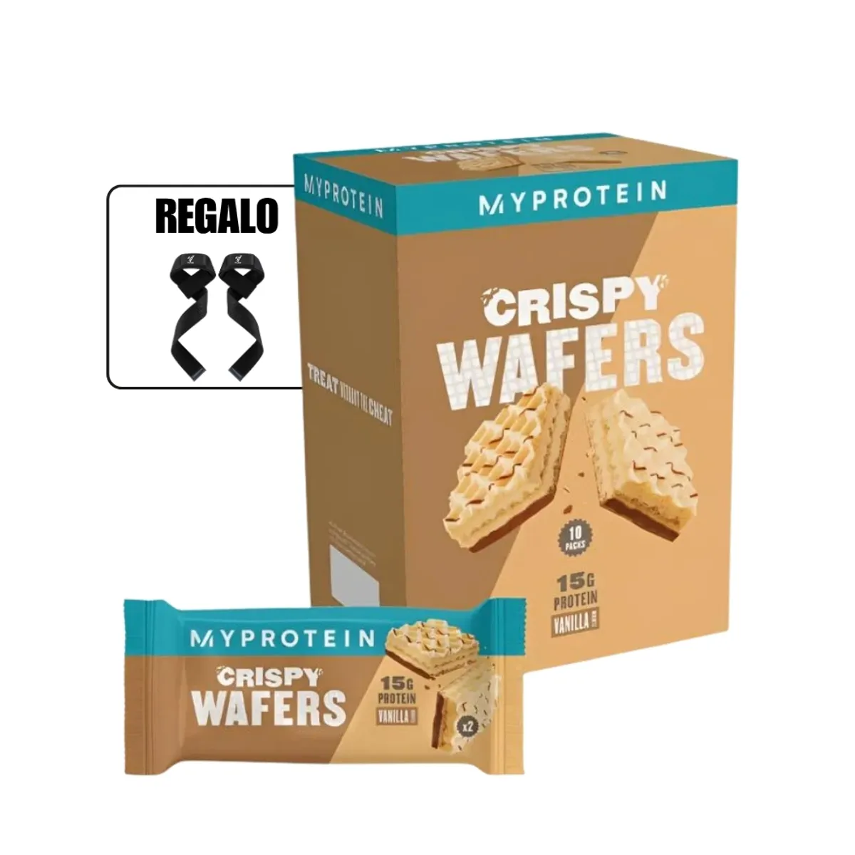 MYPROTEIN - Crispy Wafers Caja 10 Unidades+Straps