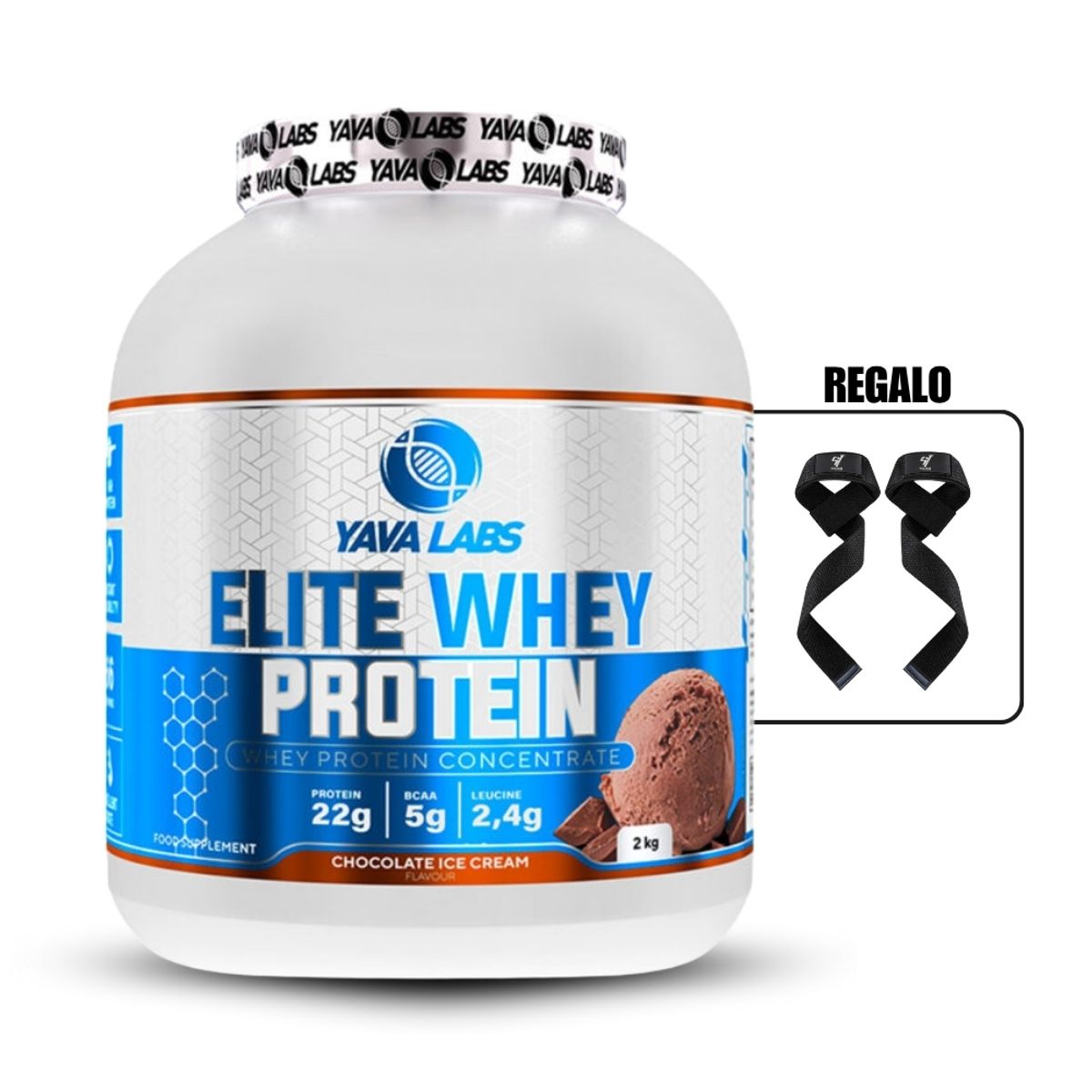 GENERICO - Proteína Yava Elite Whey Protein 2Kg Chocolate+Straps
