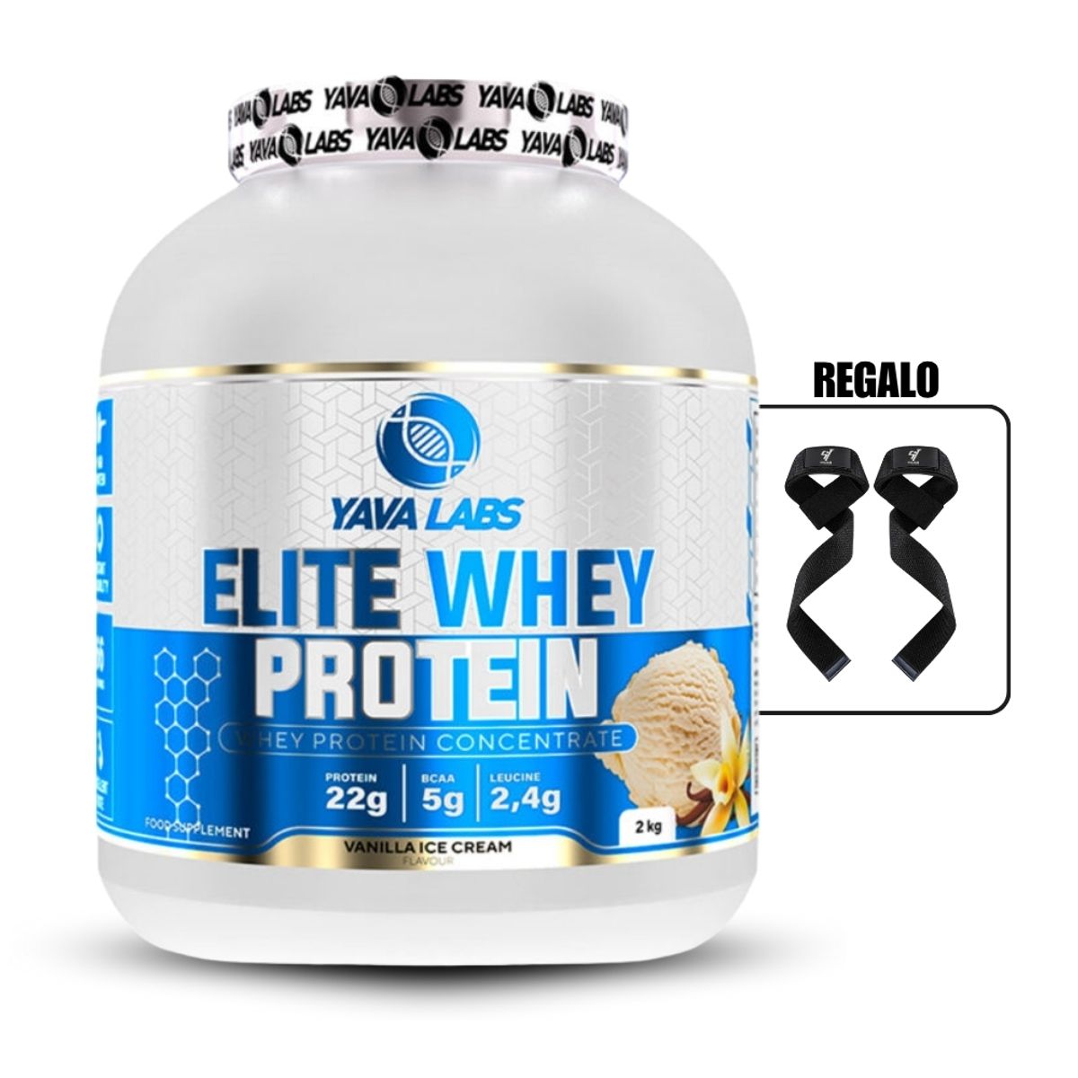GENERICO - Proteína Yava Elite Whey Protein 2Kg Vainilla+Straps