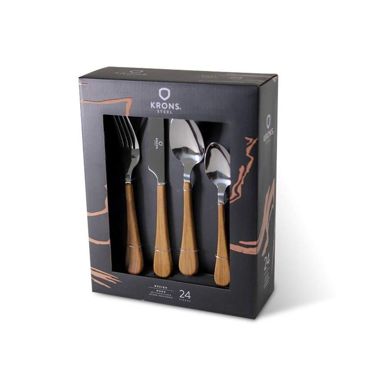 KRONS - Set Cubiertos X 24 Pz Wood - 10286510