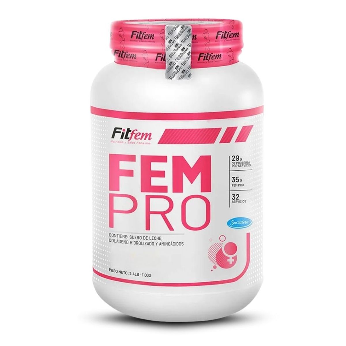 FITFEM - Proteína Fem Pro 1100gr Chocolate+Straps