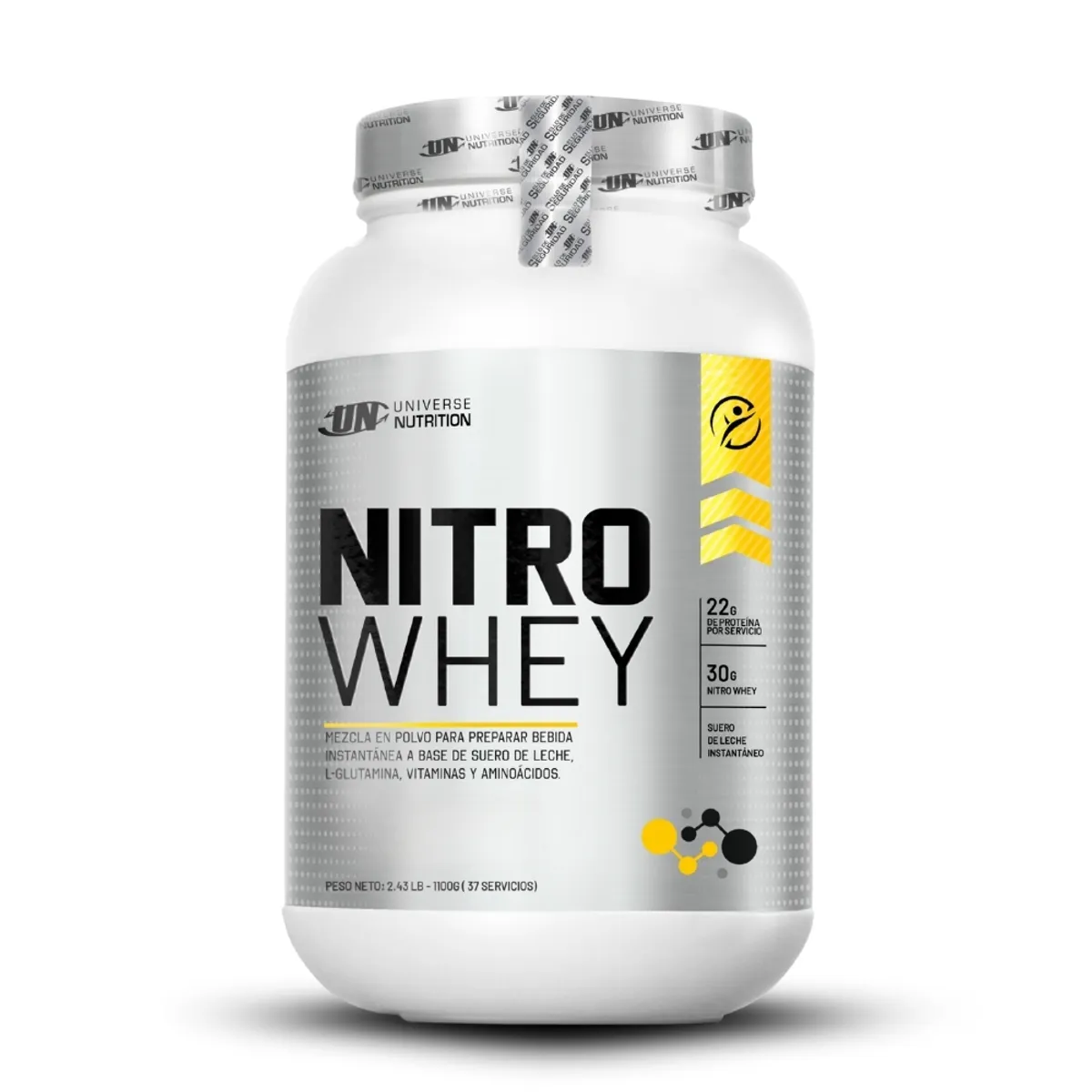 UNIVERSE NUTRITION - Nitro Whey de 1.1 kg Chocolate Pack X2+Straps