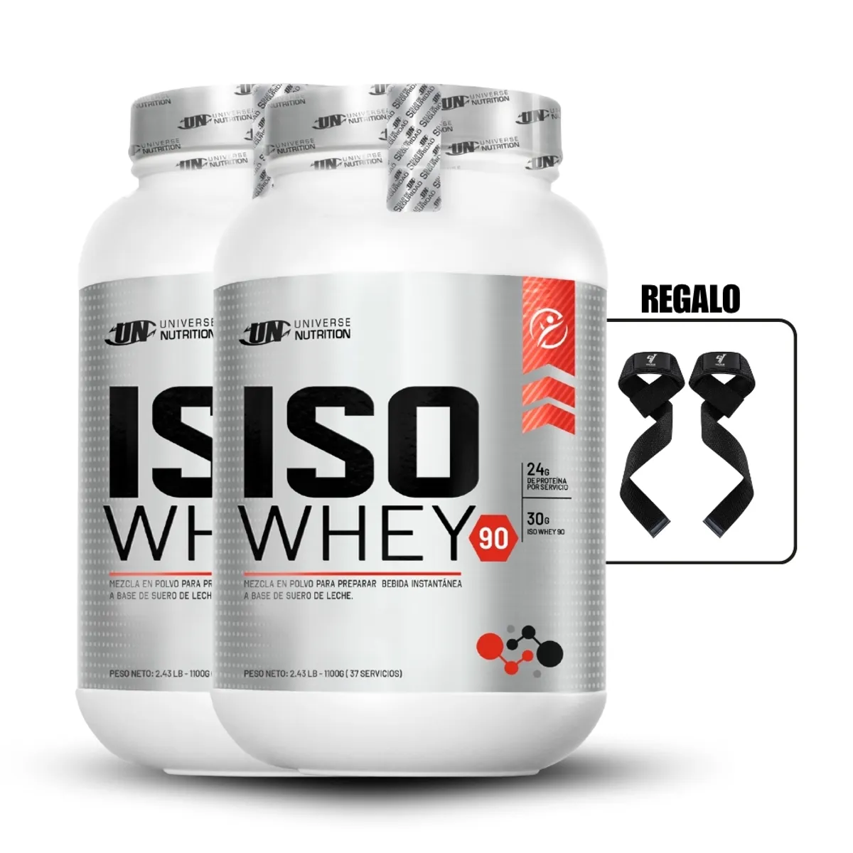 UNIVERSE NUTRITION - Iso Whey 90 de 1.1 kg Chocolate X2+Straps