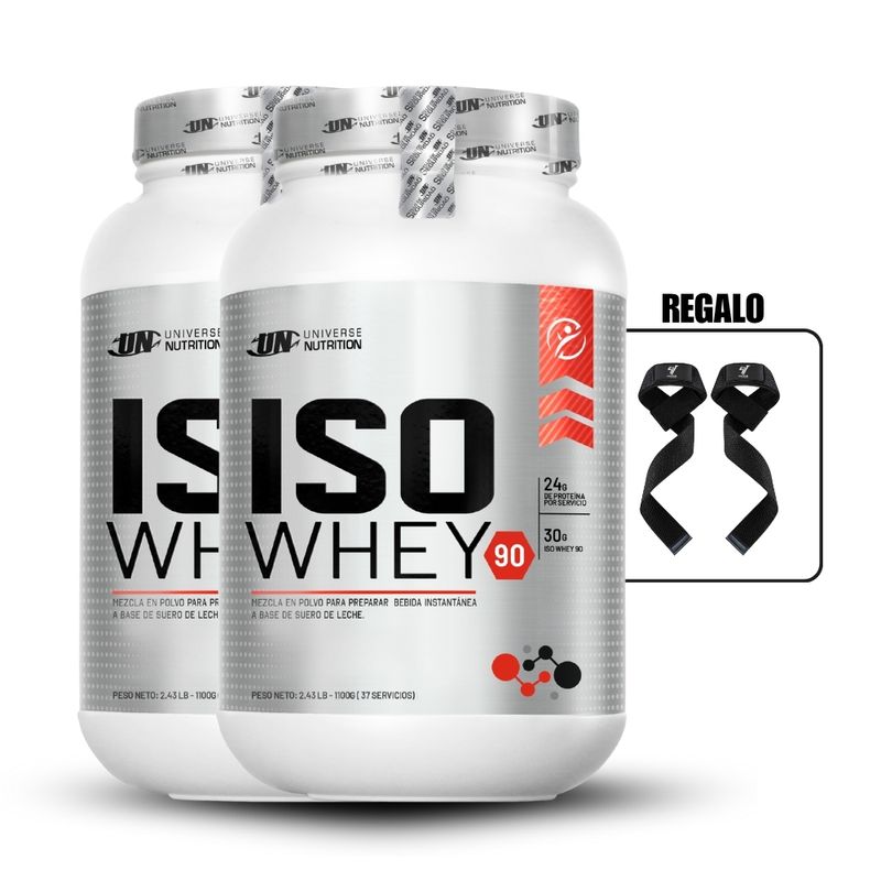 UNIVERSE NUTRITION - Iso Whey 90 de 1.1 kg Chocolate X2+Straps