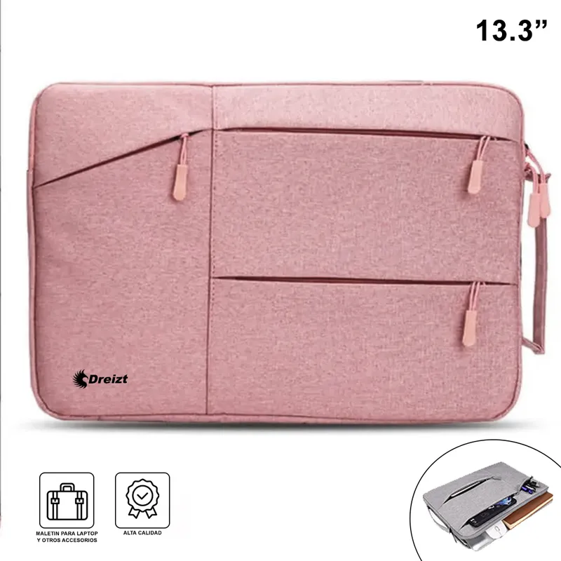 DREIZT - Funda Porta Laptop Notebook de 13.3 pulgadas Rosado