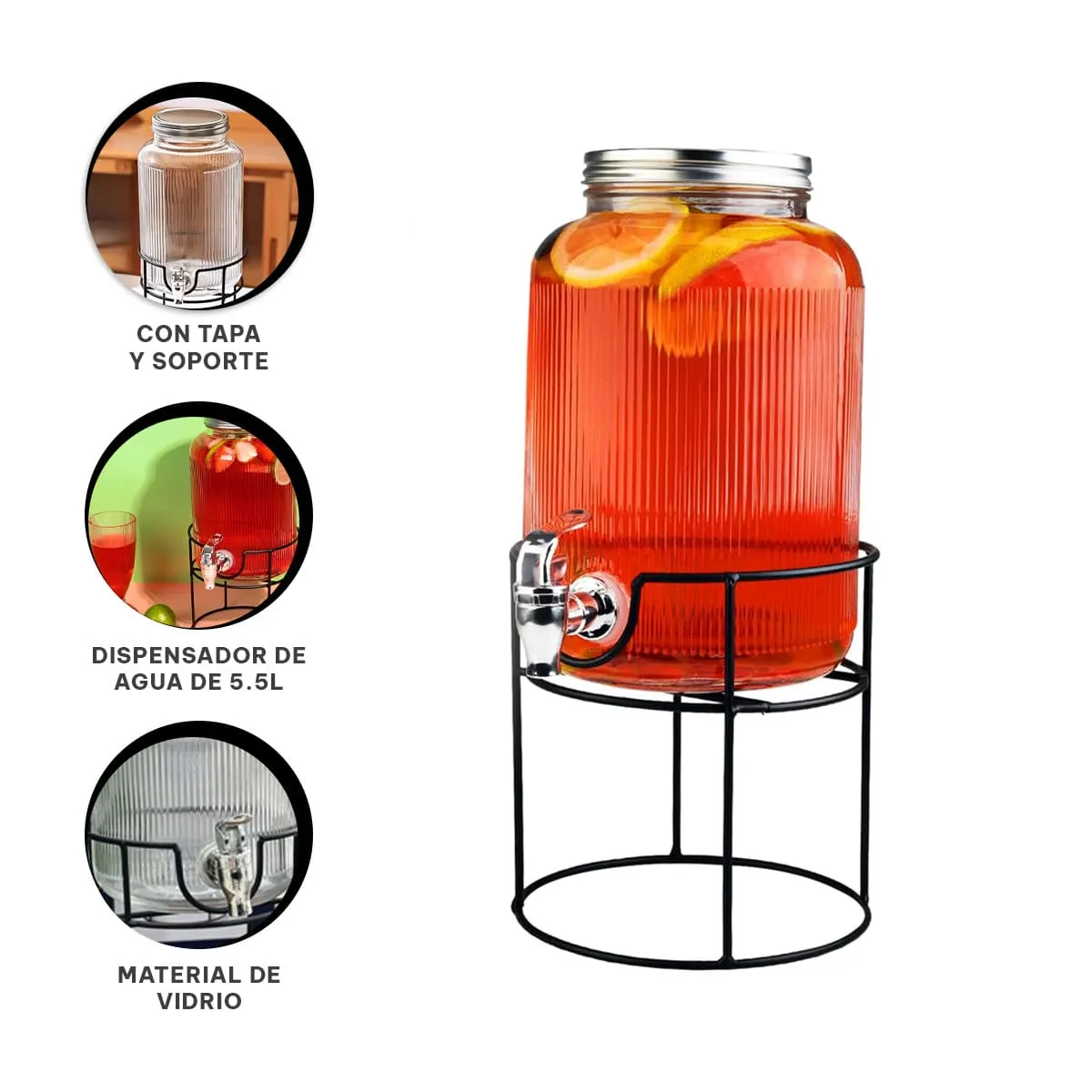 GENERICO - Pack2 Dispensador Agua o Jugos 55L Y+Banderitas Adhesivas