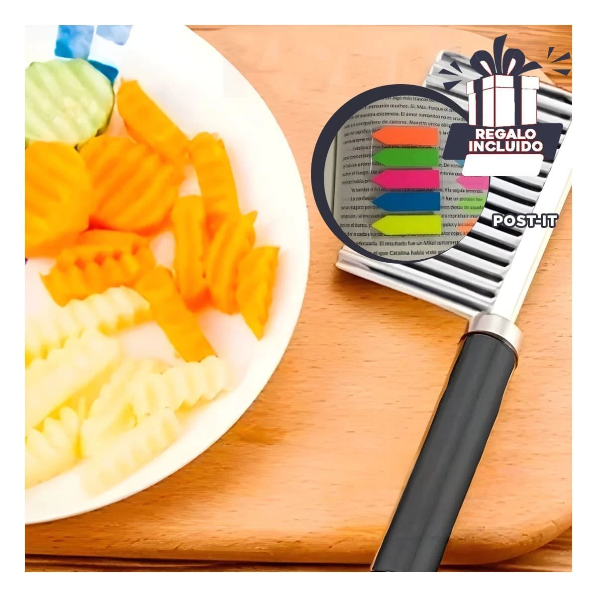 GENERICO - Utensilio Filudo en Ondas para Cocina Y+Post-it Adhesivos