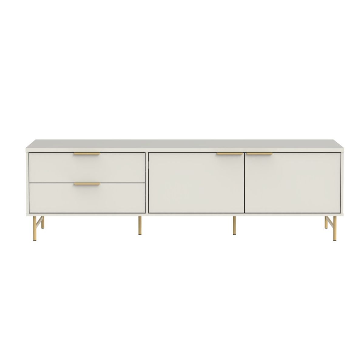 PAZART MUEBLES - MESA DE TV YVES OFF WHITE MATTE DORADO 75