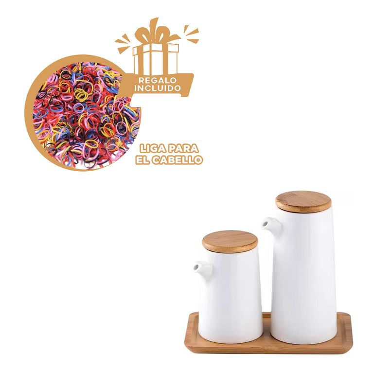 GENERICO - Pack6 Botella de Agua de Ceramica en Blanc Y+Ligas de Regalo