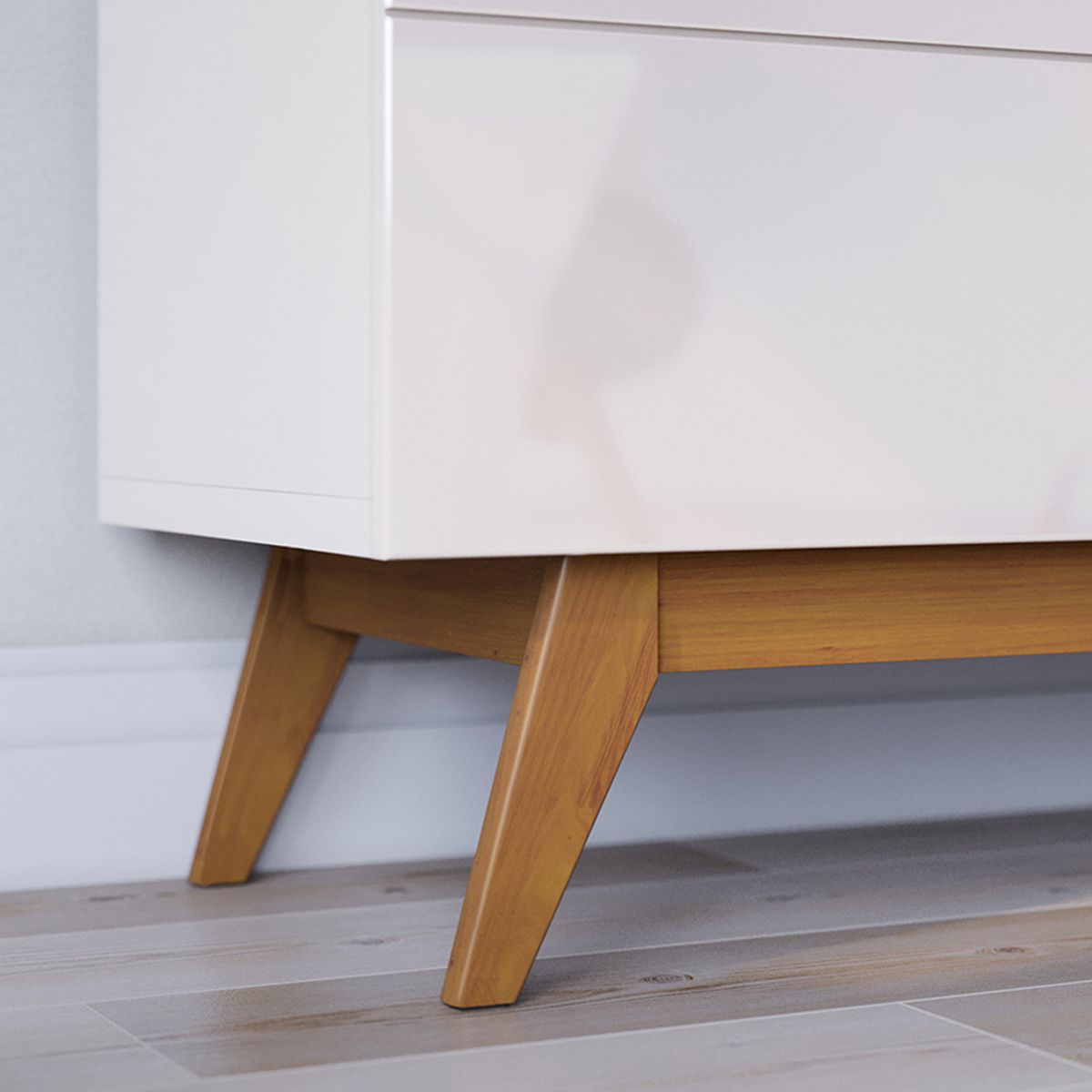 PAZART MUEBLES - MESA DE TV CLASSIC PATAS MADERA OFF WHITE & NATURE 70