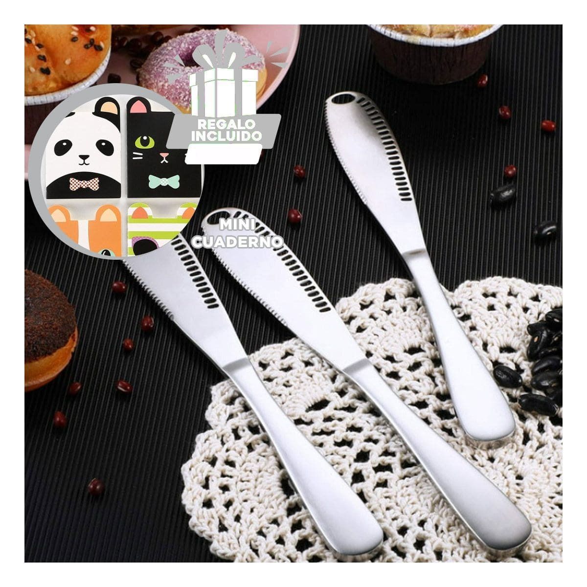 GENERICO - Pack6 Utensilio Practico para Mantequilla Y+Regalo Agendita