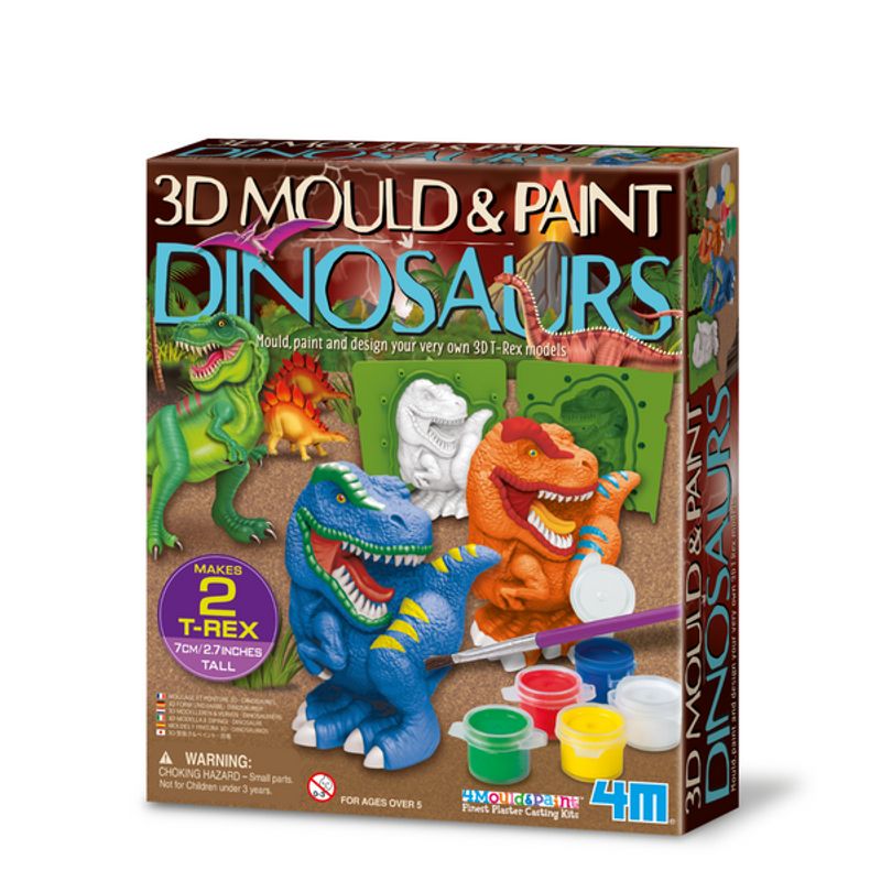 4M - Moldea y pinta figuras 3D dinosaurios