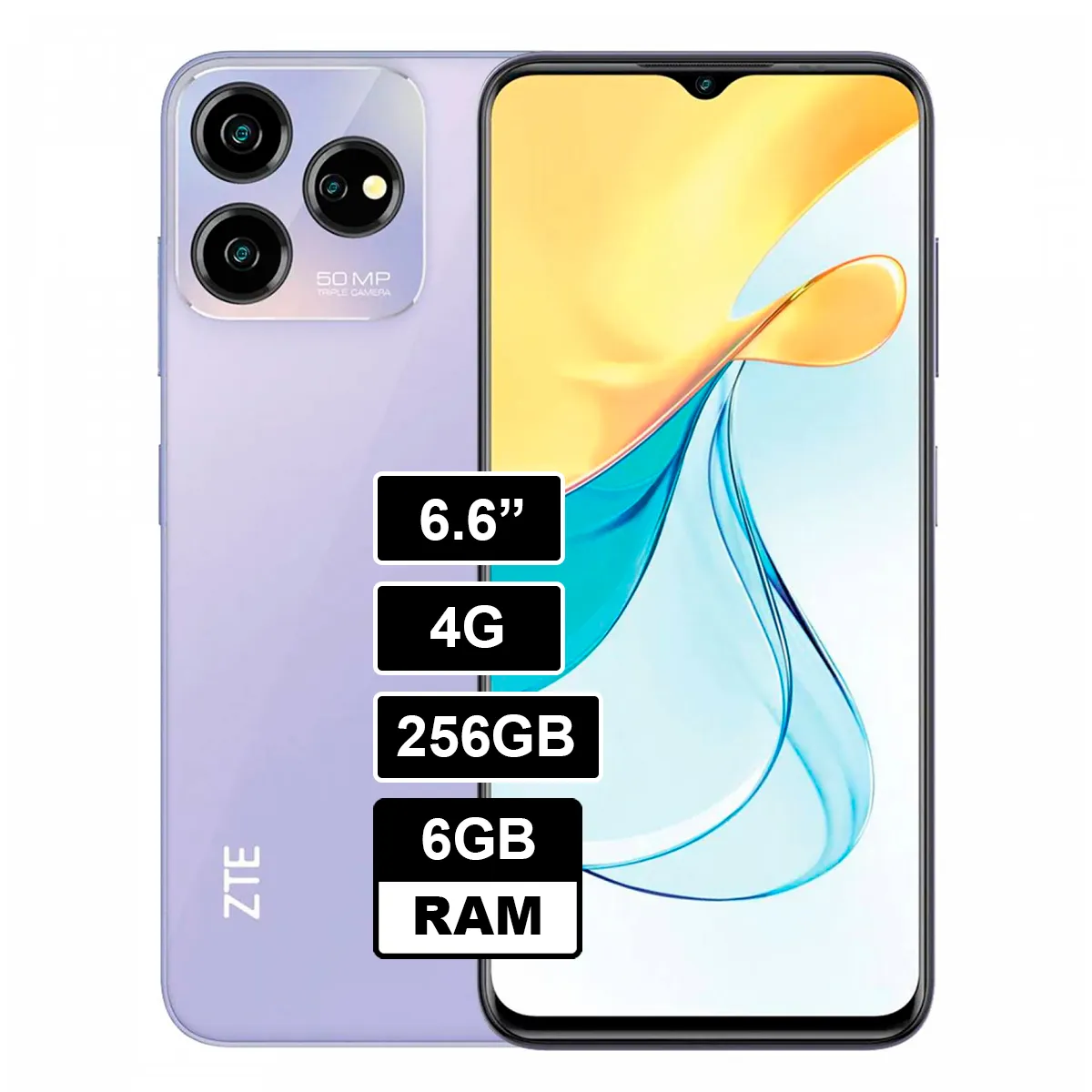ZTE - Celular ZTE V50 DESING 6GB RAM 256GB MORADO
