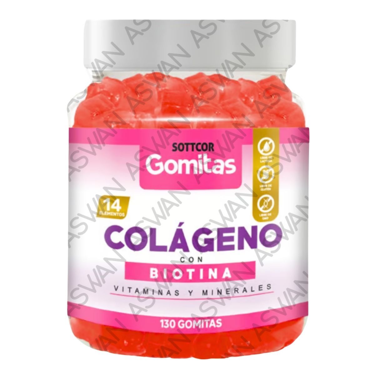 GENERICO - GOMITAS DE COLÁGENO Y BIOTINA PARA ADULTOS 130 UNIDADES SOTTCOR 100GR