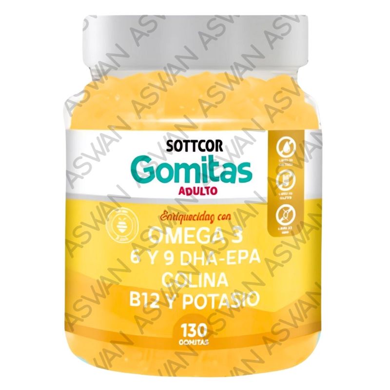 GENERICO - GOMITAS DE OMEGA 3 PARA ADULTOS 130 UNIDADES SOTTCOR 100GR