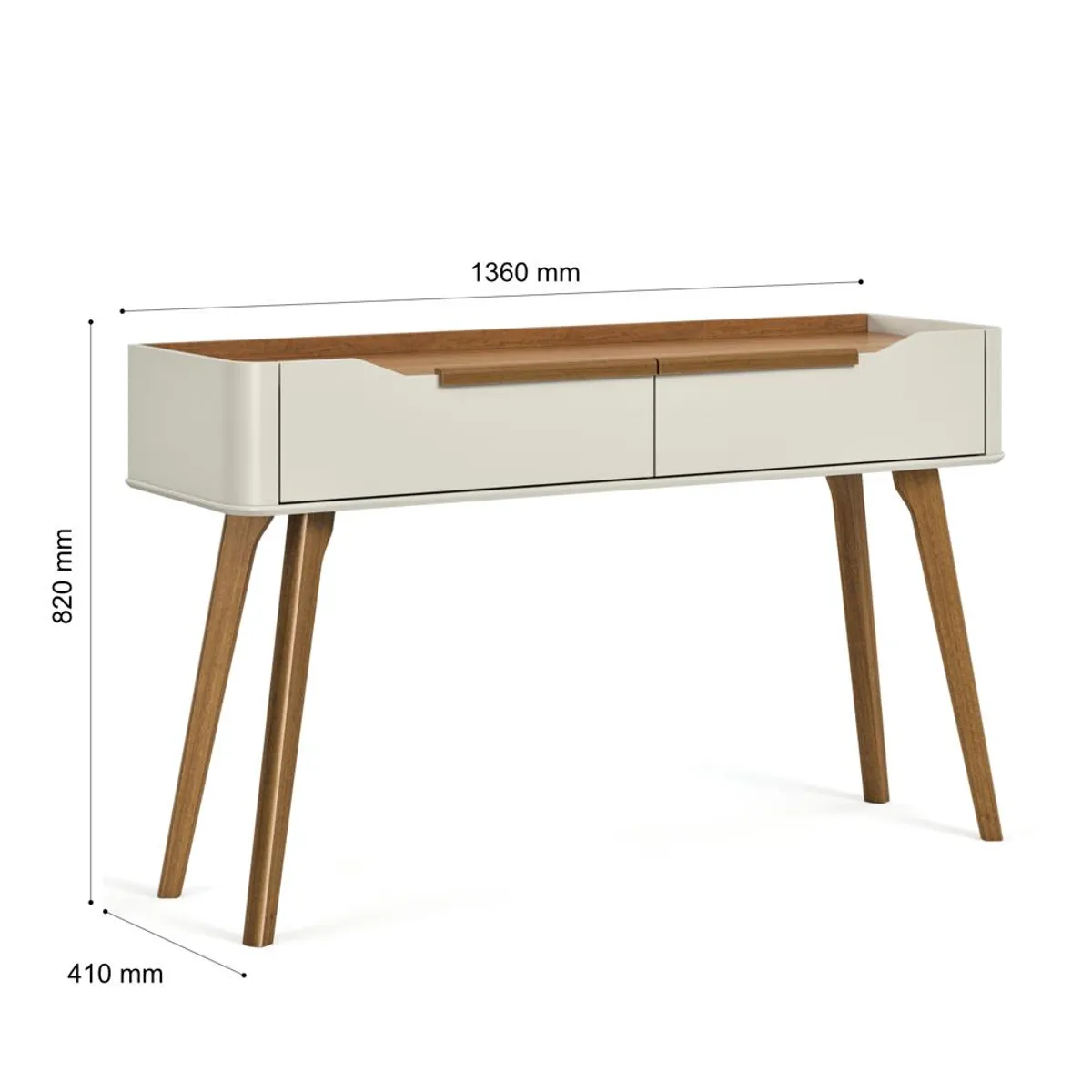 PAZART MUEBLES - APARADOR ARC PATAS MADERA OFF WHITE & NATURE