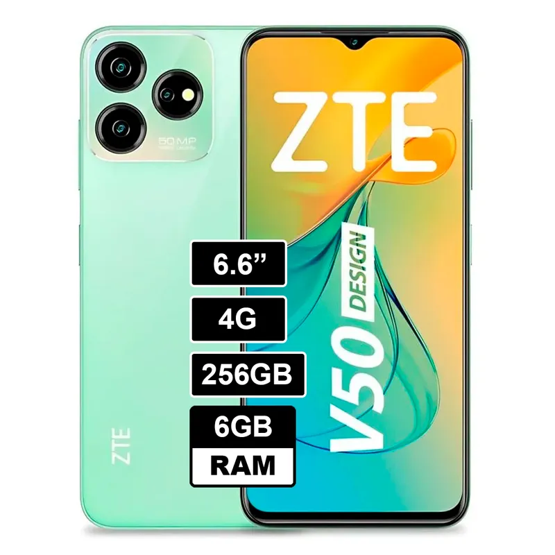 ZTE - Celular ZTE V50 DESING 6GB RAM 256GB VERDE