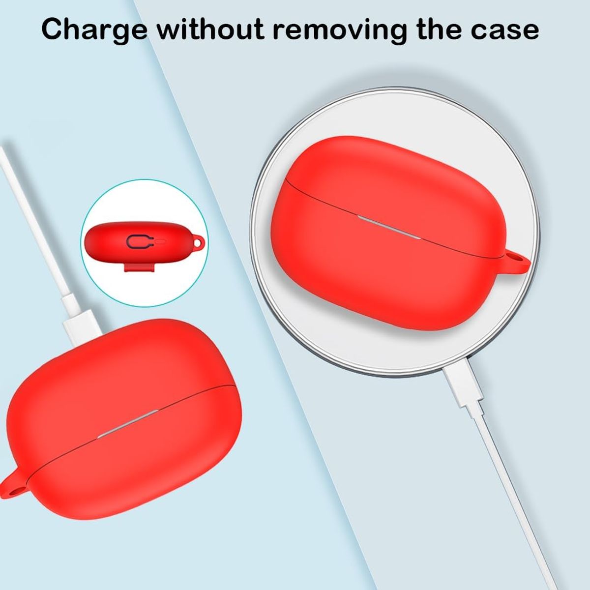 GENERICO - Funda de silicona para auriculares Xiaomi Redmi Buds 6 Pro - Rojo