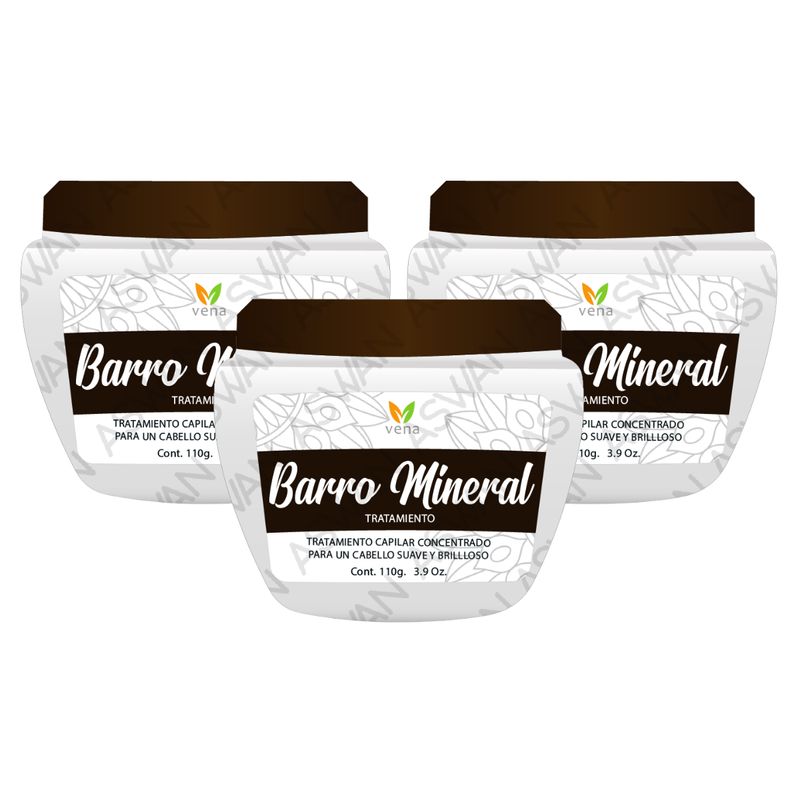 GENERICO - PACK DE 3 TRATAMIENTO CAPILAR BARRO MINERAL 110GR - VENA