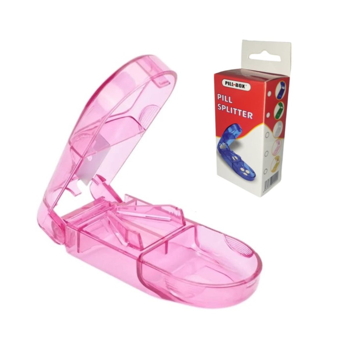 GENERICO - Cortador De Pastillas Portátil Pastillero 2 en 1 en caja