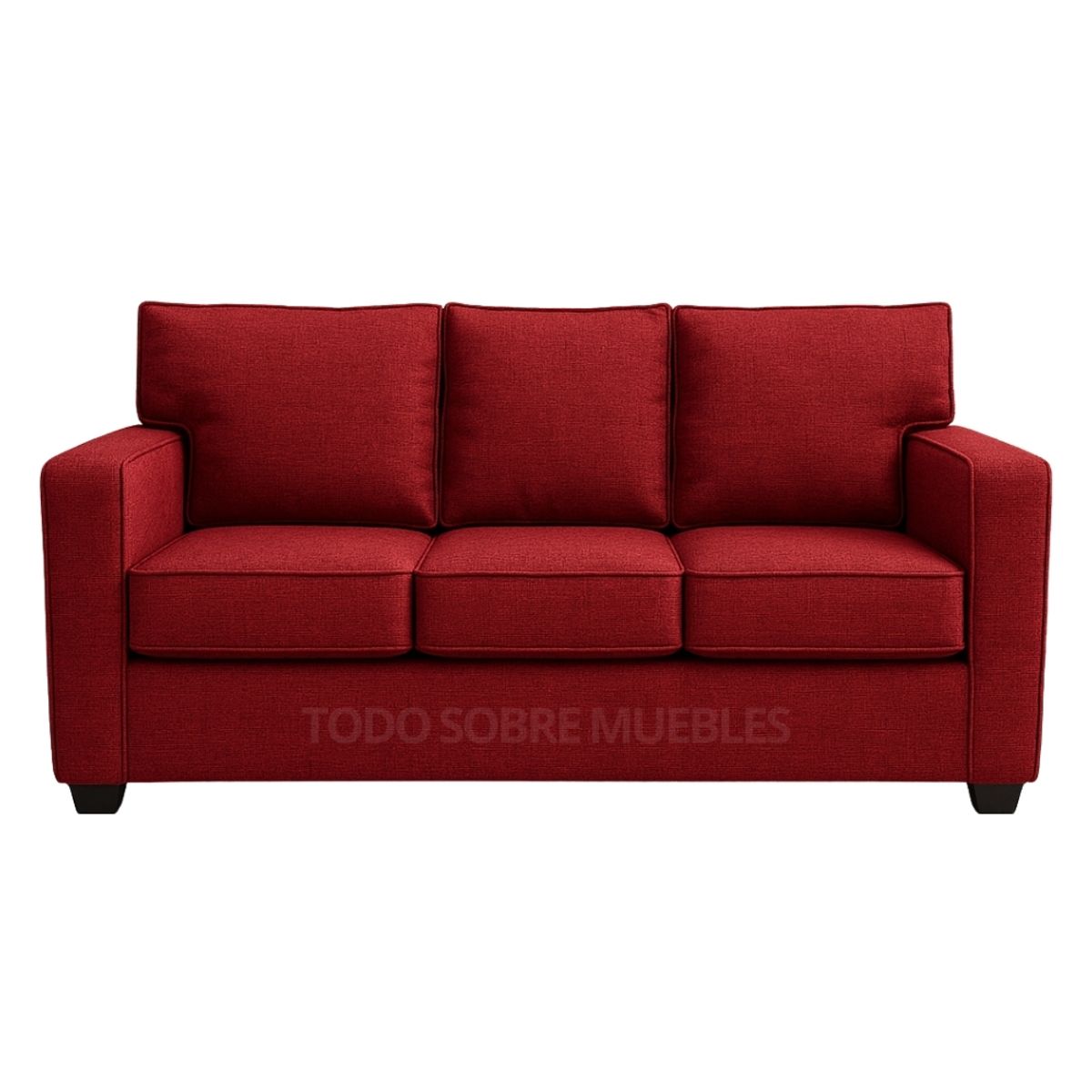 GENERICO - Juego De Sala Reims 3-2-1 Rojo + Banqueta de Regalo